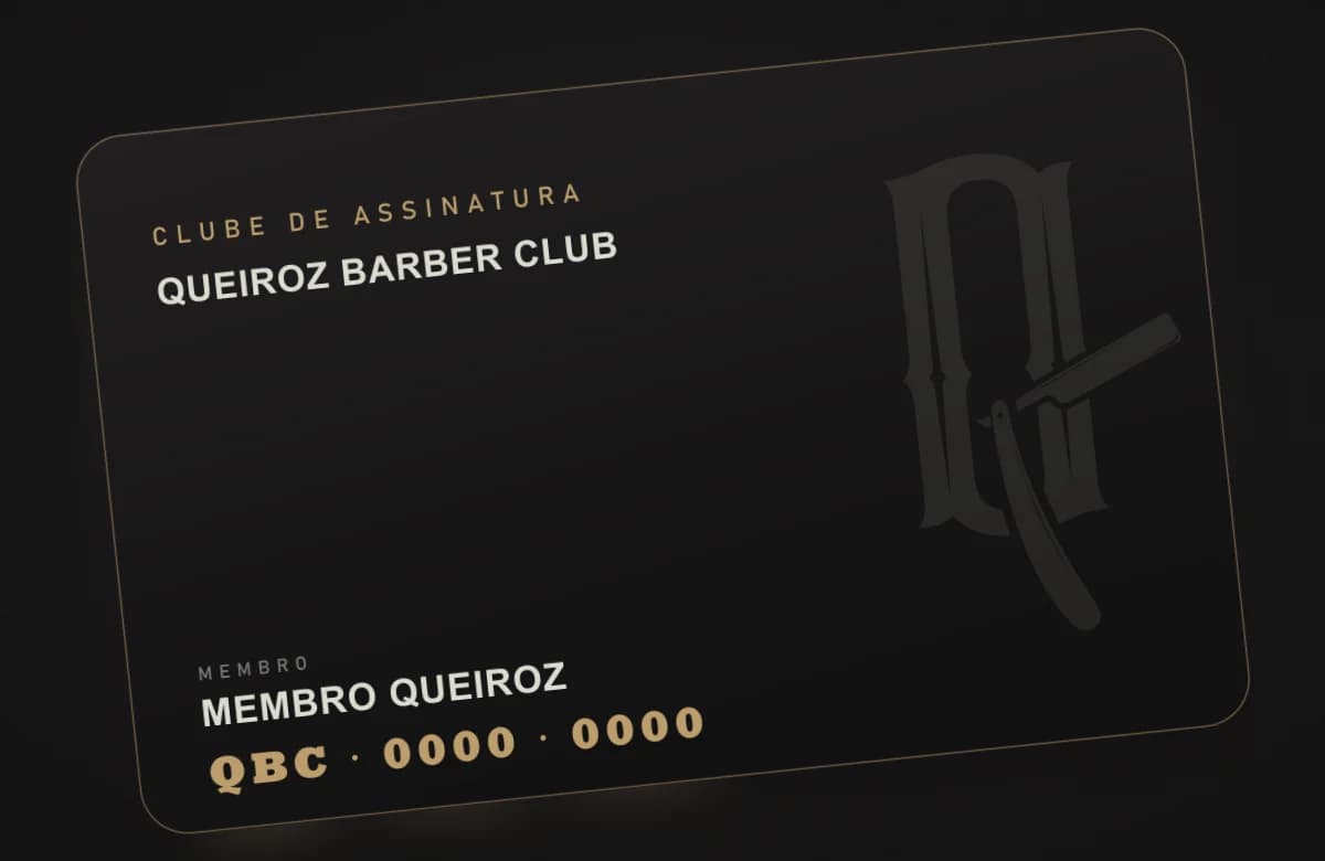Cartão de membro digital do Clube Queiroz Barber Club